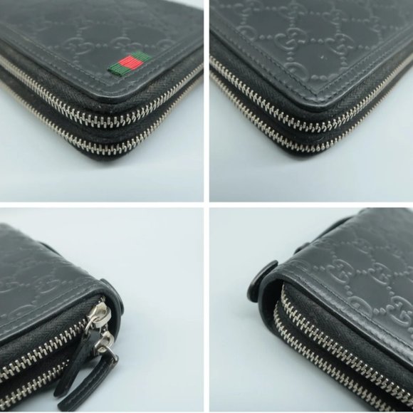 100% Authentic Gucci GG Black Leather Clutch Bag - Picture 6 of 12
